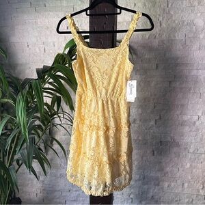 Speechless Kids Butter Yellow Lace Sleeveless Dress Size 14 New with Tags